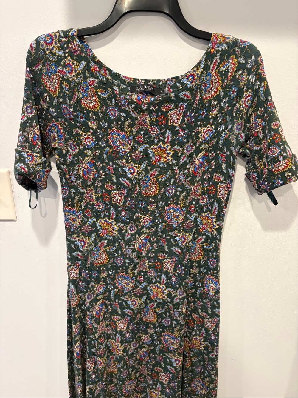 Lauren Ralph Lauren Dark Green Paisley Midi Dress
